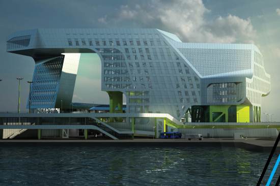 New Keelung Harbor Service Building, Keelung, Taiwan.