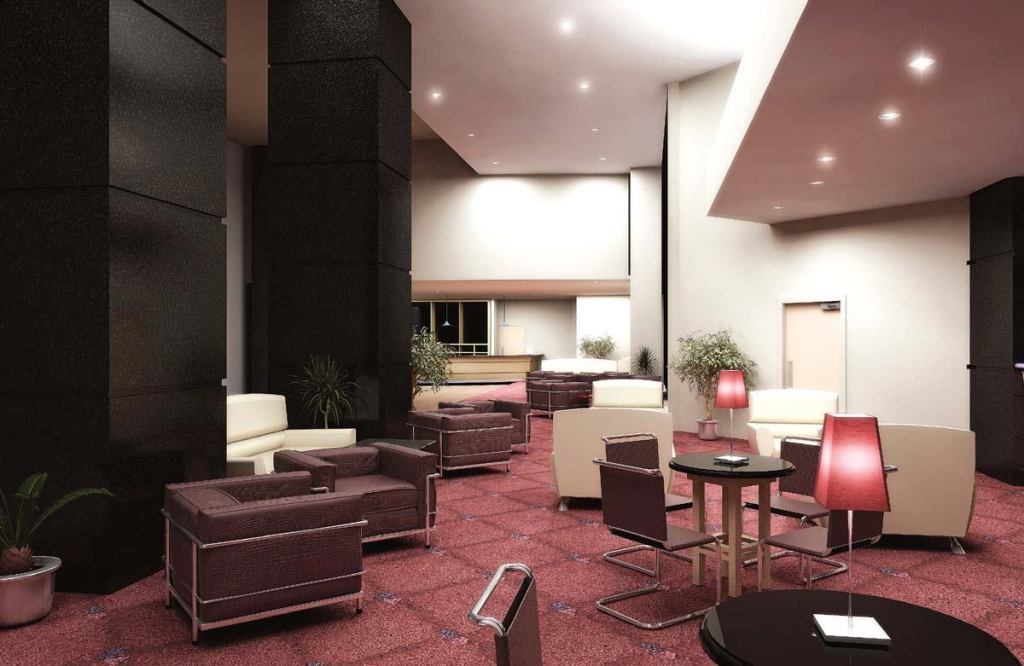 This is not a photo; it's a rendering, showcasing the realistic qualities of 3-D rendering as well as program interoperability. Autodesk's Revit Architecture was used for the building information modeling, and 3ds Max was used for visualization and more dimension.