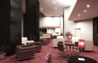 This is not a photo; it's a rendering, showcasing the realistic qualities of 3-D rendering as well as program interoperability. Autodesk's Revit Architecture was used for the building information modeling, and 3ds Max was used for visualization and more dimension.