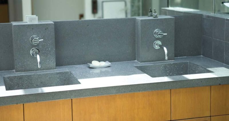 Syndecrete Syndecretewww.syndecrete.com

Advanced cementitious composite uses natural minerals and recycled materials as its primary ingredients - Contains no resins or polymers - Solid surfacing material provides consistency of color, texture, and aggregate throughout Less than half the weight and twice the compressive strength of concrete