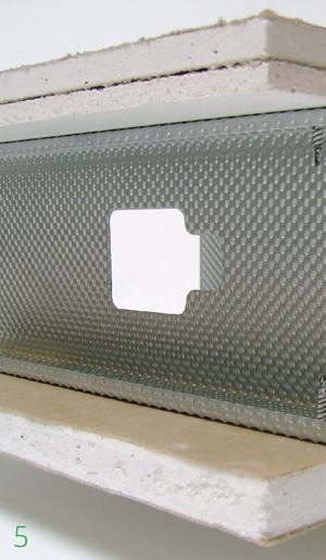 QuietRock UltraSTEEL 527Dietrich Metal Framingwww.dietrichindustries.com

Sound isolation equivalent to four layers of standard drywall when used on UltraSTEEL studs



5/8 inch thick



Contains no metal



Available in lengths from 8 feet to 12 feet



Scores, snaps, hangs, and finishes in the same way as standard drywall