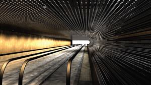 The National Gallery of Art in Washington, D.C., is hosting a yearlong exhibition by artist Leo Villareal that features LED technology. The installation is located along the passageway that connects the museum's east and west buildings.