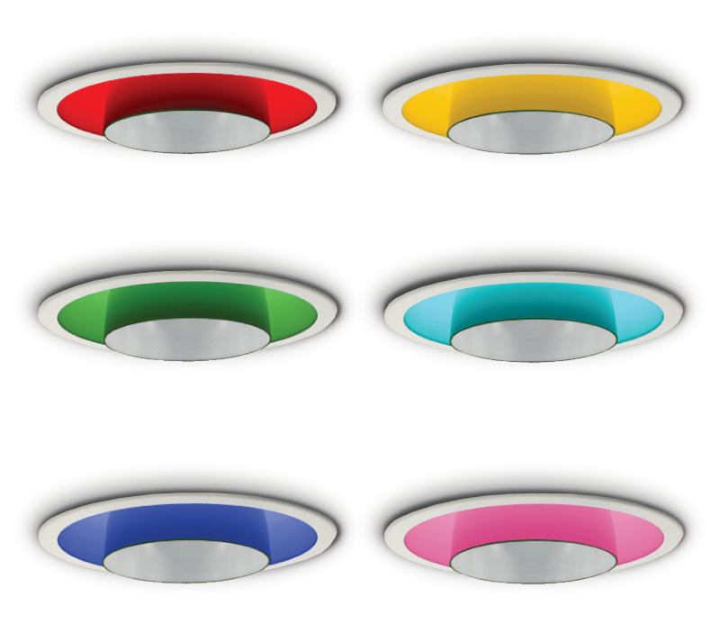 Gotham Architectural Downlighting 

www.gothamlighting.com

Dual reflector design 

Independently controlled compact fluorescent provides general illumination

Color-changing LEDS on perimeter are decorative