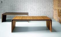 Haworthhaworth.com

One sheet of plywood bent to form two layers Internal support is laser-cut steel - Approximately 91 inches wide, 38 inches deep, and 29 inches high - From the Castelli Collection - Designed by Doriana and Massimiliano Fuksas