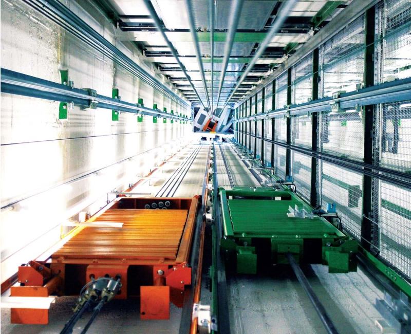 Twin shaft elevator

ThyssenKrupp

thyssenkrupp.com

Two cabs operate stacked in same shaft



Reported to allow 40 percent more passengers than a traditional four-shaft group



ThyssenKrupp Destination Selection Control system assigns calls to optimal car when passengers choose floor from elevator lobby



For buildings 164 feet or taller
