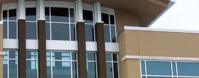 Guardian's new SunGuard CrystalGray float glass gives designers a more muted glass color than common gray and blue float glass. Five new color combinations reduce reflectance and glare and lower the solar heat gain coefficient by a reported 20 percent compared with coated clear glass. The product may qualify for LEED credits. guardian.com