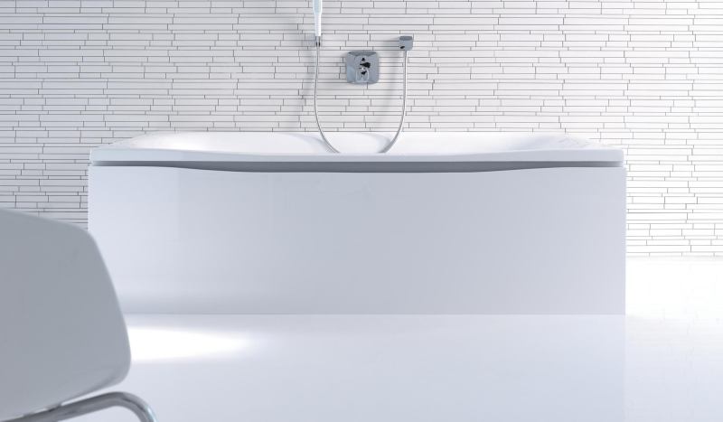 The minimalist PuraVida bathroom suite from Duravit, designed in collaboration with Phoenix Design and Hansgrohe, includes wash basins, toilets, shower trays, consoles, mirrors, cabinets, and bathtubs. Fittings are colored white to blend with the ceramic. The panel that pairs with the built-in tub features a joint that can hold an optional white LED. Furniture pieces are available in red or black paired with high-gloss white, ebony, or aluminum.

duravit.com