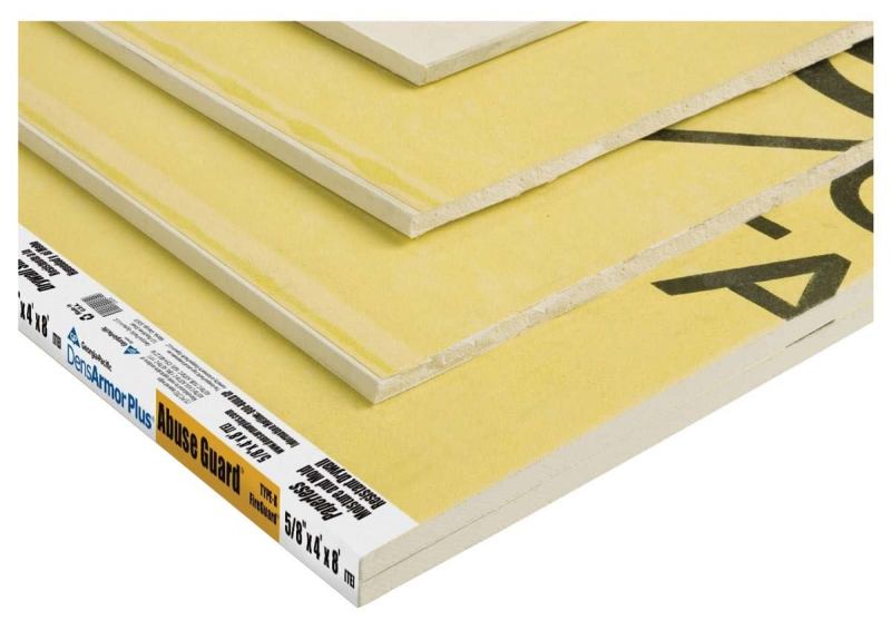 DensArmor Plus Abuse Guard drywall



Georgia-Pacificwww.gp.com

Greenguard and Greenguard for Children and Schools certified for low VOCs - Abuse-resistant, paperless interior drywall - Qualifies for Collaborative High Performance Schools Credits - 5/8-inch thick - Noncombustible core - Achieves highest level for ASTM abrasion resistance standards