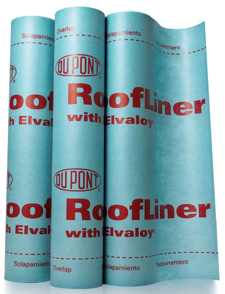 RoofLiner with Elvaloy



DuPontwww.construction.tyvek.com

High-performance roof underlayment - Engineered to provide leak protection with enhanced durability - Lightweight and slip-resistant - Made for use with every type of roof-covering material - Can be used for sloped commercial and residential roofs in new construction and reroofing applications