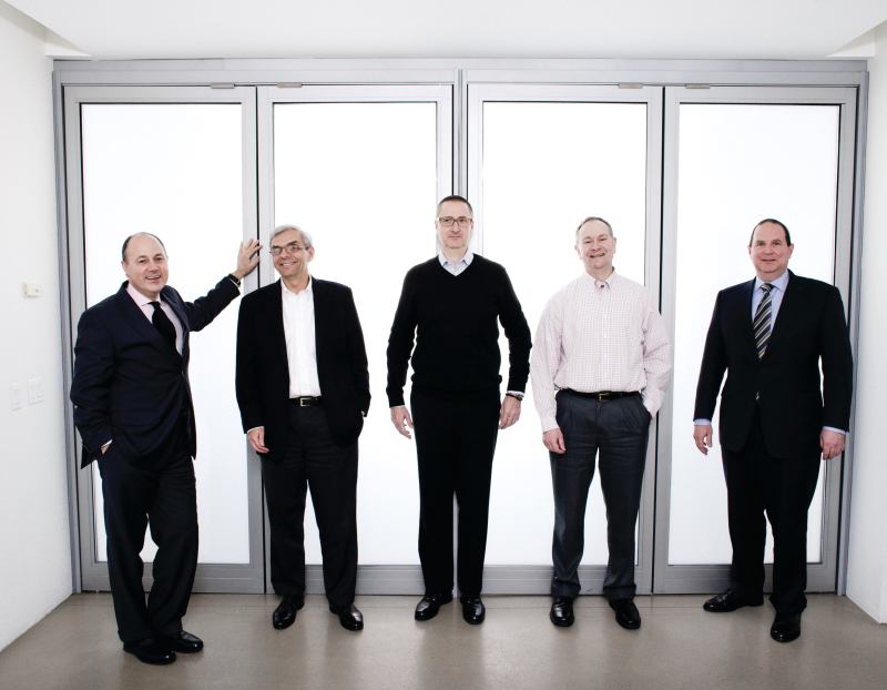 Left to right: SOM partners T.J. Gottesdiener, Carl Galioto, Gary Haney, Anthony Vacchione, and Mark Regulinski