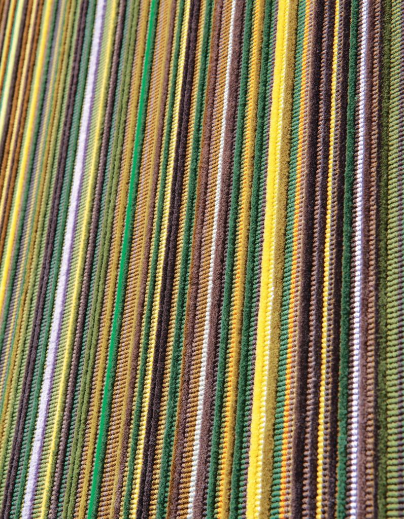 Epingle Stripe, the new Paul Smithdesigned textile from Maharam, is suitable for seating upholstery applications. The fourth collaboration between the designer and the company, this fabric plays with warp, weft, and color to create a vivid and deeply textured surface that is available in five colorways. The material is made from 100% cotton, and comes in a single 50" width. ¢ maharam.com