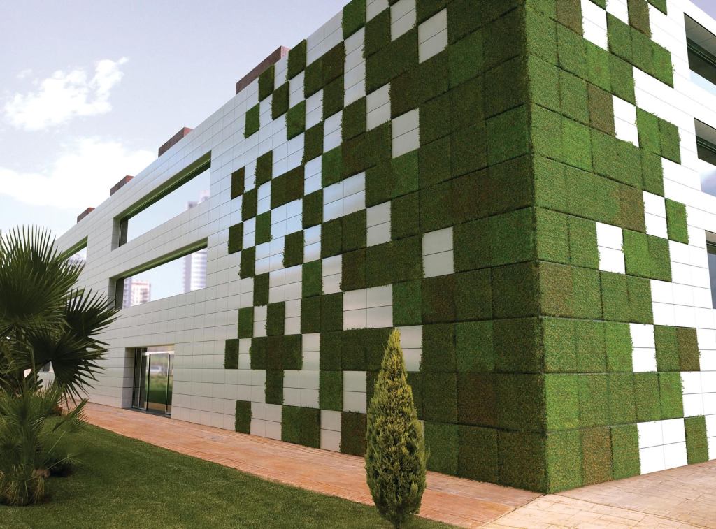 Lifewall from Ceracasa is a vegetated fa§ade that uses photosynthesis to turn carbon dioxide into oxygen. Developed by Emilio Llobat of Maqla Architects, Azahar Energy, and Ceracasa, Lifewall is a complementary system to the companys Bionictile (a porcelain tile that uses titanium dioxideinfused glazes to combat nitrogen oxides, air contaminants that contribute to acid rain and many harmful health effects) and is made of 1m-by-1m panels that can hold any vegetation. The system uses drip-water irrigation to cut back on water use. Lifewall can be incorporated into any Bionictile (which comes in white, ivory, gray, and tobacco) design. ceracasa.com/600000_en/Home