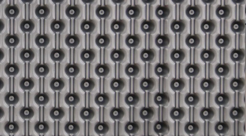 The ventilated Delta-Dry rainscreen from Cosella-D¶rken acts as a water-resistant barrier within a wall cavity and allows for drainage. It is suited for applications behind absorptive claddings, such as stucco, manufactured stone, cement board, brick veneer, and natural stone, and over substrates such as oriented strand board, plywood, and exterior-grade sheathing. New 11mm-deep, 3D dimples keep water from crossing into the wall cavity, while a dual air space allows wet walls to dry out. The polyethylene rainscreen will not rot, warp, mold, or trap water. It requires no special tools to install and can be used on new or retrofit construction. cosella-dorken.com