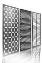 The Screens collection by Forms allows for a customized look without the budgetary or logistical constraints of custom work. Designed for exterior and interior applications, Screens can be used as room dividers, wall panels, windscreens, fencing, and more. The material may be specified in any sheet up to 48" by 96" in stainless steel or any of Forms proprietary Fused Metals (bronze, graphite, nickel silver, or white gold) in one of many standard colors. Several patterns are standard, including Circa, which gives the appearance of woven metal, and Kente, which looks like a traditional African textile. Custom effects can be created by layering multiple Screens; pairing different materials with Screens; or using an Eco-Etch photolithographic bead-blasting finishing system. forms-surfaces.com
