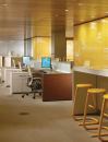 This desking product, part of Haworths Compose line, includes a 29"-high panel, power routing and access below the work surface, a frameless glass topper, wood trim components, and knife-edge work surfaces. It can be arranged in a benching configuration as well as in other desking applications; the top trim of the 29" panel lines up with the tops of work surfaces, providing a clean aesthetic. The panel height also provides power and data routing below the work surface and at base locations. A new three-way tile spanning kit eliminates reveal lines usually found at a three-way junction. It comes in the same surface options and with the same adaptable components as existing Compose products. haworth.com