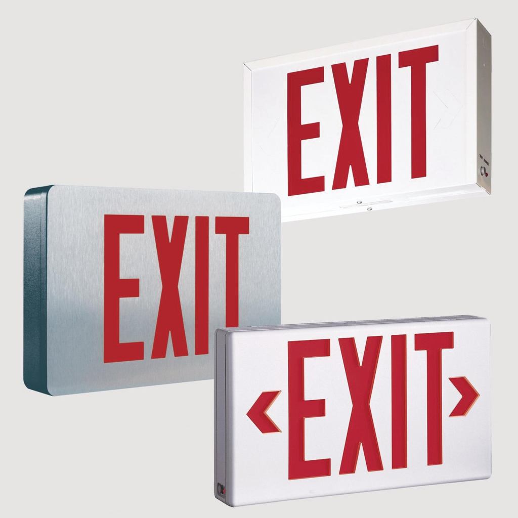 Sure-Lites, a division of Cooper Lighting, has relaunched its collection of die-cast, plastic, and steel exit signs. The CX, LPX, and SLX Exit Signs are now available with red and green letters in one universal package. Sure-Lites has also added its EZ Key external battery disconnect technology, which helps reduce installation time and prevents unnecessary battery drainage. The signs feature lower wattage and faster battery recharge time. They also have a die-cast aluminum housing and can be ceiling-, wall-, or end-mounted. Three finishes are available: black housing with brushed aluminum face, white housing with white face, or black housing with black face. surelites-lighting.com