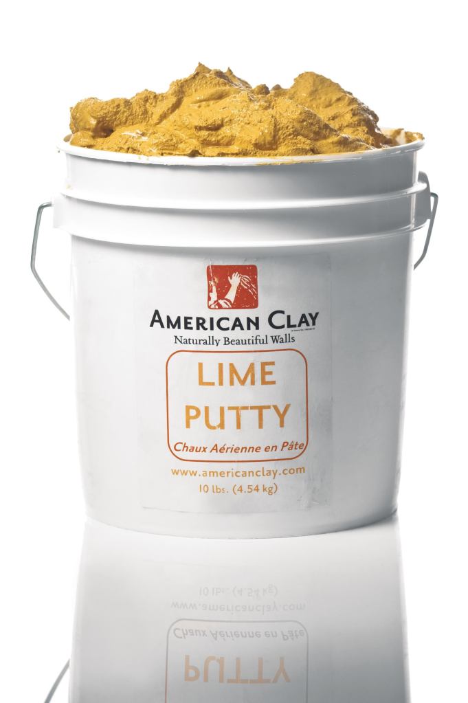 American Clay Enterprises new Lime Putty, which is made with U.S.-sourced lime, can be used for gauging the companys Earth Plasters (to increase hardening) and also mixed to make a limewash. As a gauging material, Lime Putty can be added to both American Clays original and commercial plasters. The addition of Lime Putty reduces the working time of the plaster, but the end result is a harder finish, achieving near maximum hardness in six months. When used as a limewash, Lime Putty adds sheen and can cover 200 to 400 square feet per gallon per coat. It comes in 1-gallon buckets weighing 10 pounds and should be applied by American Clay Artisans or experienced plaster professionals. americanclay.com