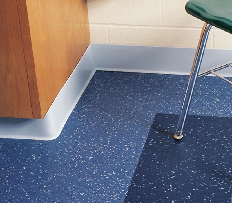 Ecolibrium rubber wall base from Johnsonite, a Tarkett company, is manufactured with a proprietary compound that combines rubber, olefin, and natural filler (walnut and oyster shells). The walnut shell dust and oyster shells reduce the amount of necessary fillers and colorants. Containing more than 5% of its total weight in rapidly renewable materials along with pre-consumer recycled content, Ecolibrium coordinates with all Johnsonite systems and can be installed with the companys adhesives. It comes in 32 standard ColorMatch colors and has a smooth surface. johnsonite.com
