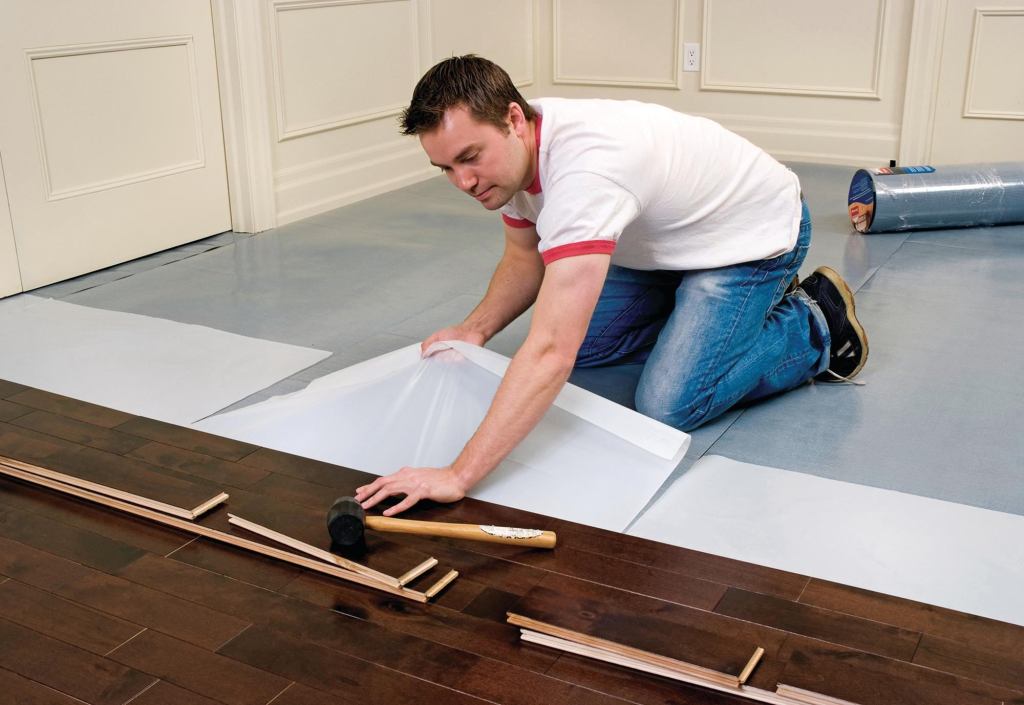 Elastilon by Supra Floors is a nontoxic and emissions-free membrane with ergonomic, thermal, and acoustic properties that allow for stick-and-peel installation of 5/16" to 1" solid hardwood. This reduces installation time by 50% to 70%, according to the company. Elastilon can be used in any residential or commercial flooring application and allows hardwood to be installed on above- or below-grade concrete, which eliminates the need for subfloor construction, nails, or glue. Elastilon creates a floating floor that can be walked on immediately and affords easier access to the floor beneath than hardwood installed the conventional way. suprafloors.com