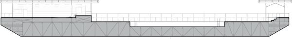 Longitudinal section through pool barge
