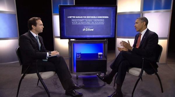 President Obama with Zillow CEO Spencer Rascoff.