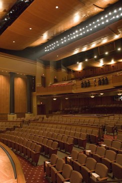 Inside the hall.