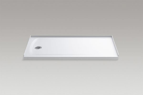 Keeping a low profile can be a good thing. Constructed with a concrete core and an acrylic surface finish, the Ballast shower base by Kohler has a threshold that ranges from 1-5/8” to 3-7/32” tall. The short stature helps users to enter and exit easily, while creating a streamlined transition with surrounding floor finishes. The base requires less maintenance than a tiled shower floor and has less risk of leaking, according to the manufacturer. kohler.com