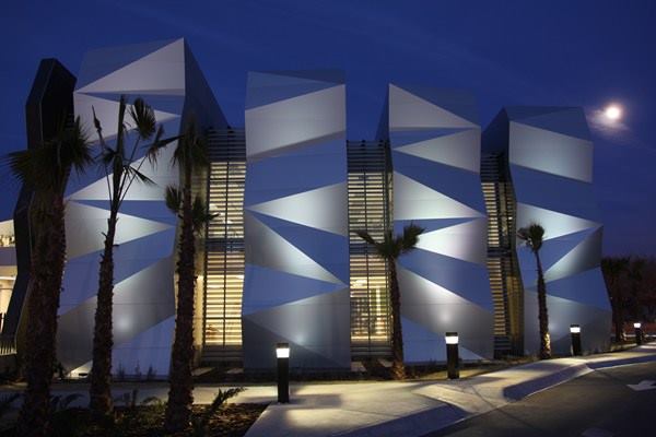 Four tessellated volumes represent the core values of the Foundation.