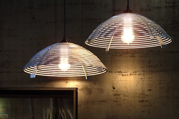 Steplight from Graypants, a Seattle lighting design studio founded in 2008 to “create products, architecture, and other fun things around the world,” is made from 16 interlocking recycled aluminum rings. The disparate rings cast concentric shadows onto nearby walls and ceilings. The 16”-diameter light ships flat with assembly instructions that do not require tools, adhesives, or fasteners. graypants.com