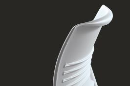 Using Irvine, Calif.-based Newlight Technology's AirCarbon—which, for the most part, behaves like its petroleum-based counterpart—KI made its Strive (shown) and Grazie chairs with conventional tooling and minimal testing and adjustments to temperature and cure time.