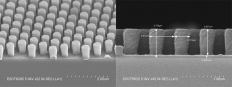 Image of the surface nanopattern of near-invisible glass.
