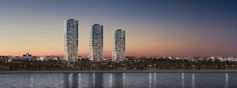 The OnaltiDokuz towers in Istanbul, Turkey.