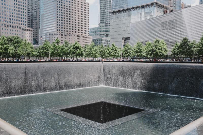 At Ground Zero, two reflecting pools memorialize the sites of the former Twin Towers.