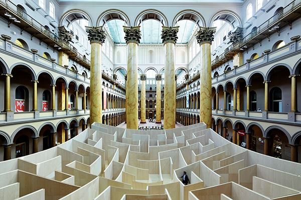 Ingels reaches a dead end in a walk-through of his maze.