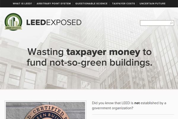 Screenshot of LEED Exposed website