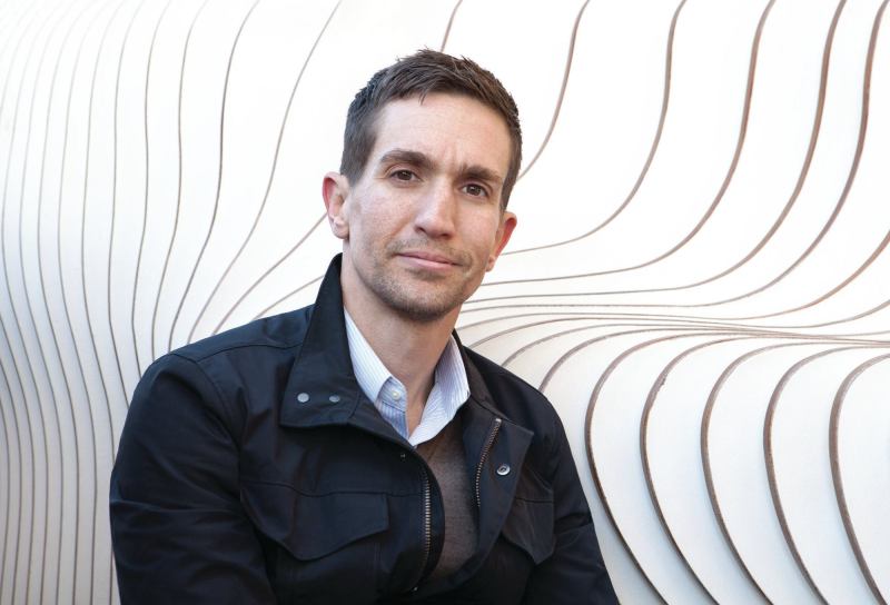 Kevin Toukoumidis, AIA, takes a break at the Wave, a dynamic bench in the city’s Southport Corridor neighborhood that doubles as almost anything else.