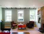 The Samuel Noakes House wasn't a preservation project, but rather was a restoration of an 1810 building that takes advantage of the home's interesting wood and masonry.