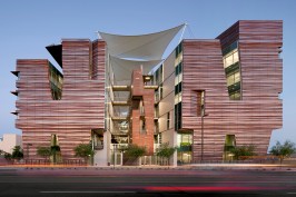 Health Sciences Education Building, Phoenix Biomedical Campus, by CO Architects with Ayers Saint Gross - East elevation.
