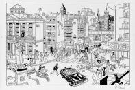 Bibliostraat by Peter Van DongenLot 271&nbsp;Ink on paper, 57 x 38 mm