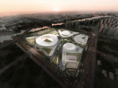 Suzhou Industrial Park Sport CenterProjektart: Internationaler Wettbewerb 2013 - 1. Preis3 Stadiengebaeude: offenes Stadion, Gymnasium, Natatorium. Die Stadien sind auf erhoehte Sockel gestellt, zwischen denen Landschaftsbereiche und Wasserflaechen liegen. Von diesen aus werden die oeffentlichen Bereiche im Erdgeschoss erschlossen. Die von aussen zu den Stadien ansteigenden Flaechen sind mit fuer die Oeffentlichkeit zugaenglichen Sportfeldern belegt.Entwurf: Meinhard von Gerkan und Nikolaus Goetze mit Magdalene Weiss Partner: Nikolaus GoetzeAssoziierter Partner: Magdalene WeissProjektleiter Wettbewerb: Sebastian Schmidt, Sui Jinying, Yan Lüji Projektleiter Ausführung: Lvji YanBauherr: Suzhou Industrial Park Sports Industry Development Co., LTD.BGF-Daten: 421.040 m²