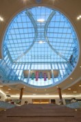 A five-story glass atrium crowns the two buildings. Linetec finished Super Sky Products Enterprises, LLC’s skylight systems’ aluminum framing using a 70 percent polyvinylidene fluoride (PVDF) resin-based coating. The resulting combination achieves the project’s goals for transparency, durability and sustainability, including LEED&reg; Gold certification.