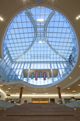 A five-story glass atrium crowns the two buildings. Linetec finished Super Sky Products Enterprises, LLC’s skylight systems’ aluminum framing using a 70 percent polyvinylidene fluoride (PVDF) resin-based coating. The resulting combination achieves the project’s goals for transparency, durability and sustainability, including LEED&reg; Gold certification.