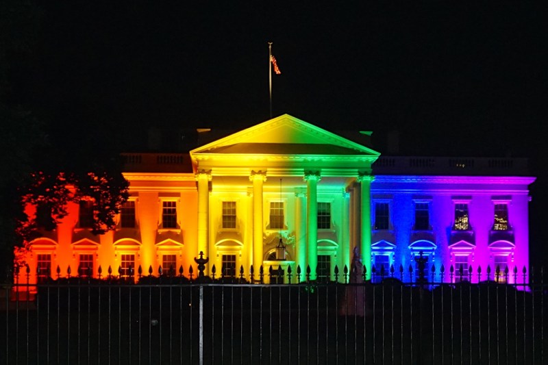 The White House was illuminated with a rainbow to celebrate the Supreme Court ruling on June 26, 2015, in favor of same-sex marriage. &nbsp;