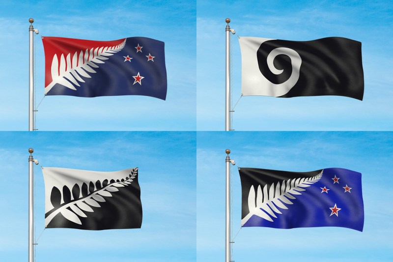 The four finalist designs for a new flag for New Zealand.&nbsp;