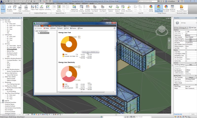 Green Building Studio's interface relays estimated HVAC costs.