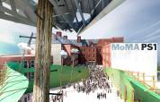 MoMA PS1 Young Architects Program proposal: Drones' Beach, drone's nest view.