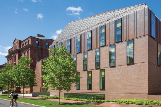 Copper-and-brick-clad east fa&ccedil;ade