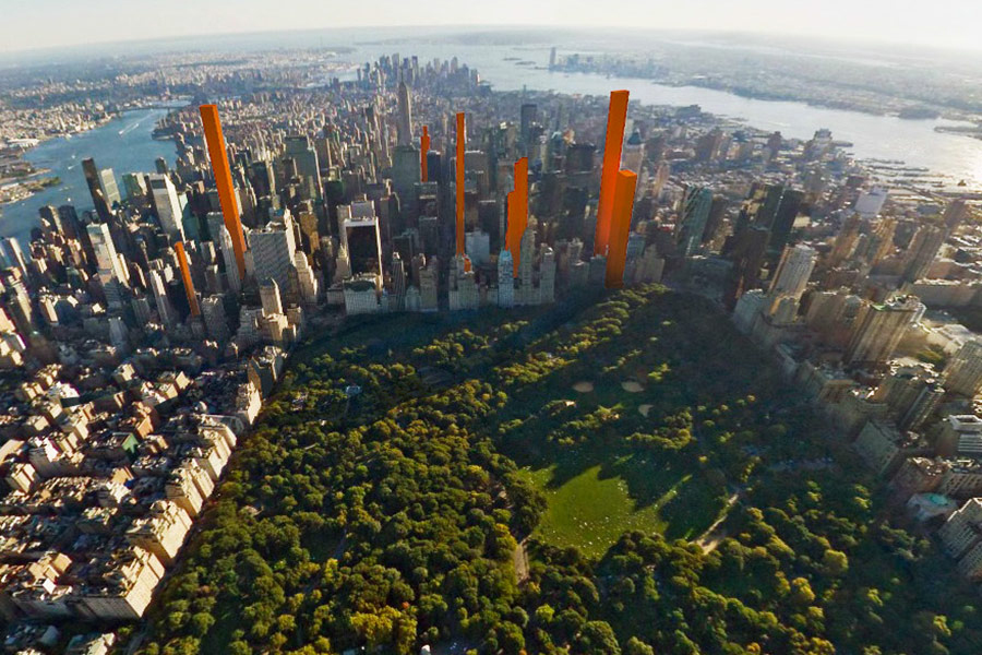 A Central Park shadow study published in the Municipal Art Society of New York's “Accidental Skyline” report