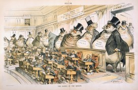 Joseph Keppler's 1889 cartoon targeted outsized corporate influence on the U.S. Senate.