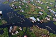 Stilt houses in Ganvie, Benin.
